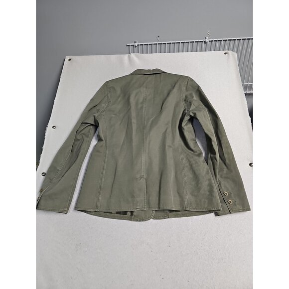 LL Bean Outdoor Womens Lined Blazer Jacket Size L Pockets 3 Button Double Breast - Picture 7 of 8
